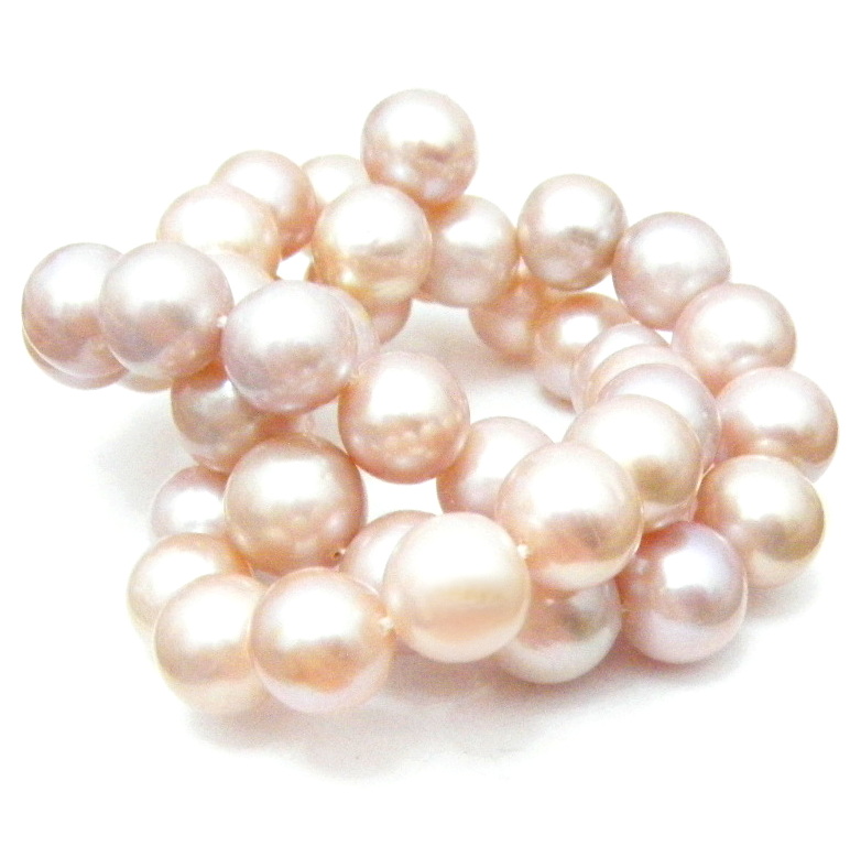 Pale Rose Pink AA+ Round 9.6- 10.5mm Pearls